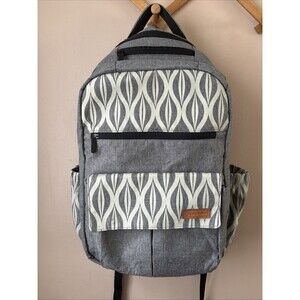 Lekebaby Diaper Bag Backpack Gray Geometric Arrow Print Baby Travel